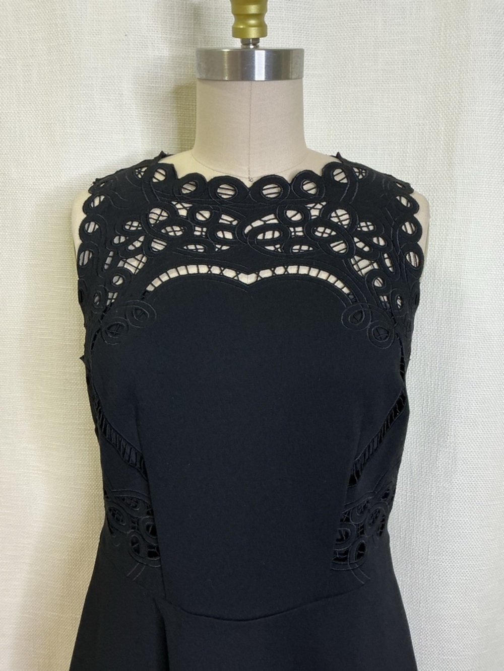 Ted Baker Black Lace Fit Flare Dress Size 3 Elegant Cocktail Party Mini Chic - Picture 2 of 10